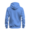A light blue hoodie shown from the back, displayed on a clean white background.