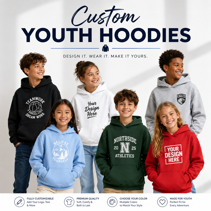 Custom Youth Hoodies Personalized Kids Sweatshirts