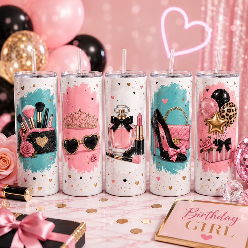 Birthday Tumbler Party Favor Bundle | Custom 20oz & 30oz Sublimation Tumblers