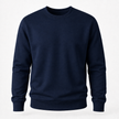 A dark navy blue crewneck sweatshirt with long sleeves and ribbed cuffs and hem, shown against a plain white background.