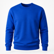 A royal blue crewneck sweatshirt with long sleeves and ribbed cuffs and hem, shown on a clean white background.