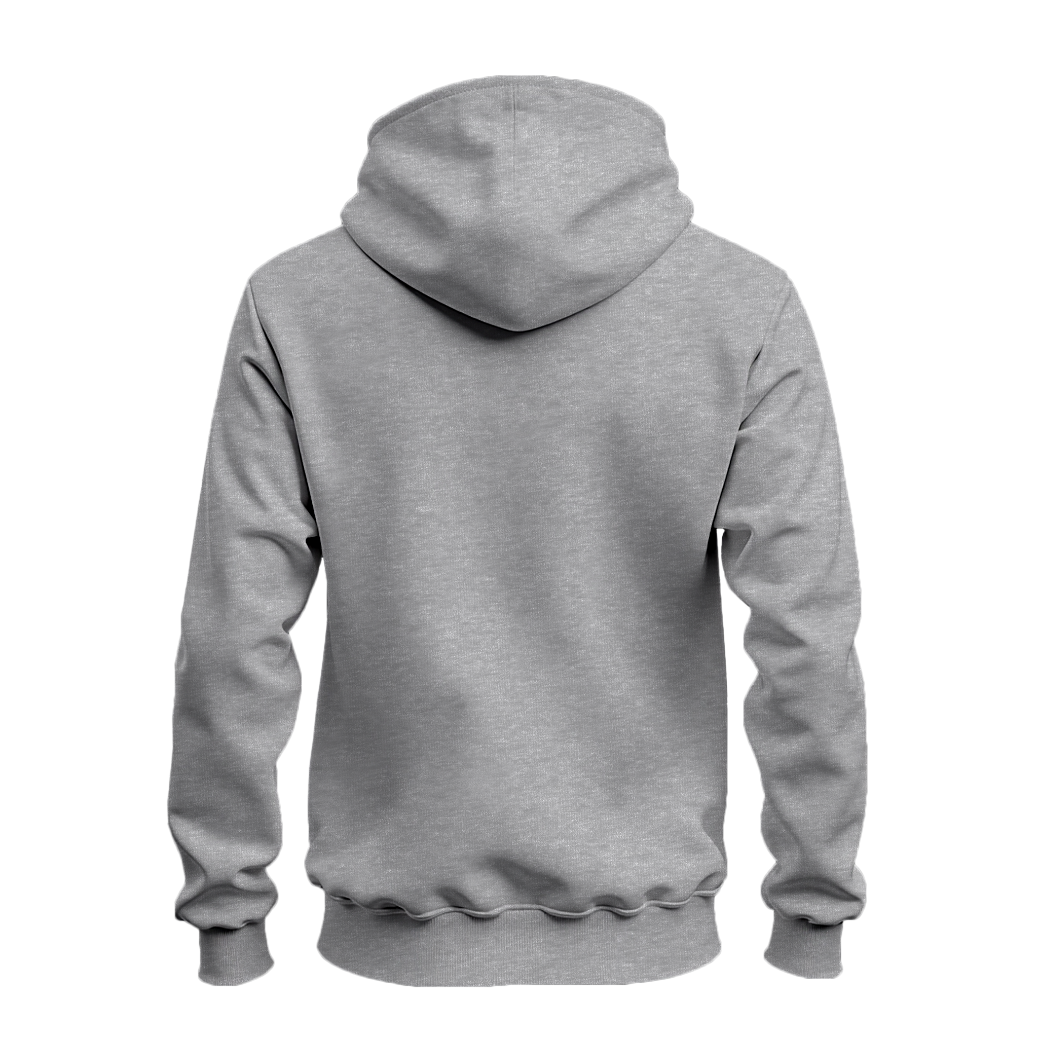 A Sport Grey pullover hoodie shown from the back, displayed on a clean white background.