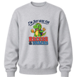 Sport grey boys crewneck sweater featuring a colorful dinosaur back to school design with funny recess and