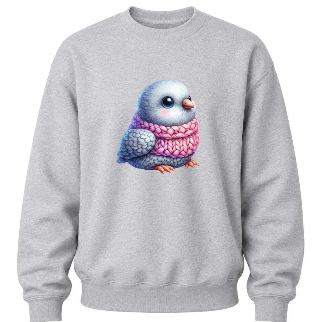 Sport grey youth sweatshirt featuring a winter bird graphic ideal for everyday casual wear.
