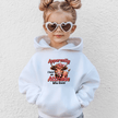 White girls hoodie featuring adorable cartoon cow and attitude themed graphic print