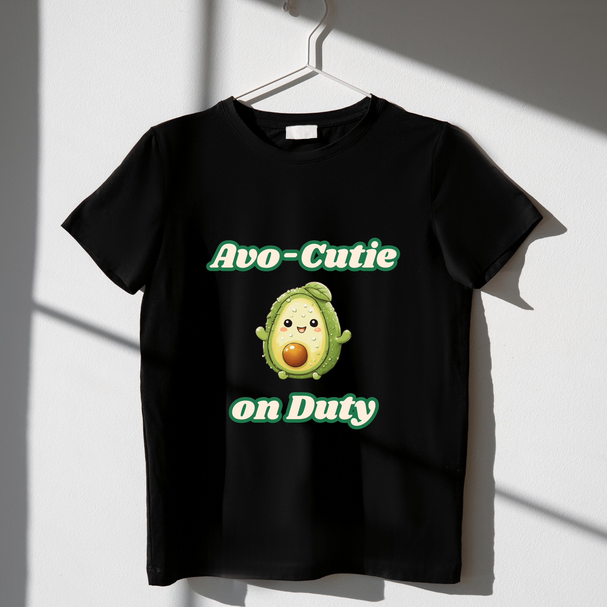 Soft cotton unisex t-shirt with fun avocado artwork.