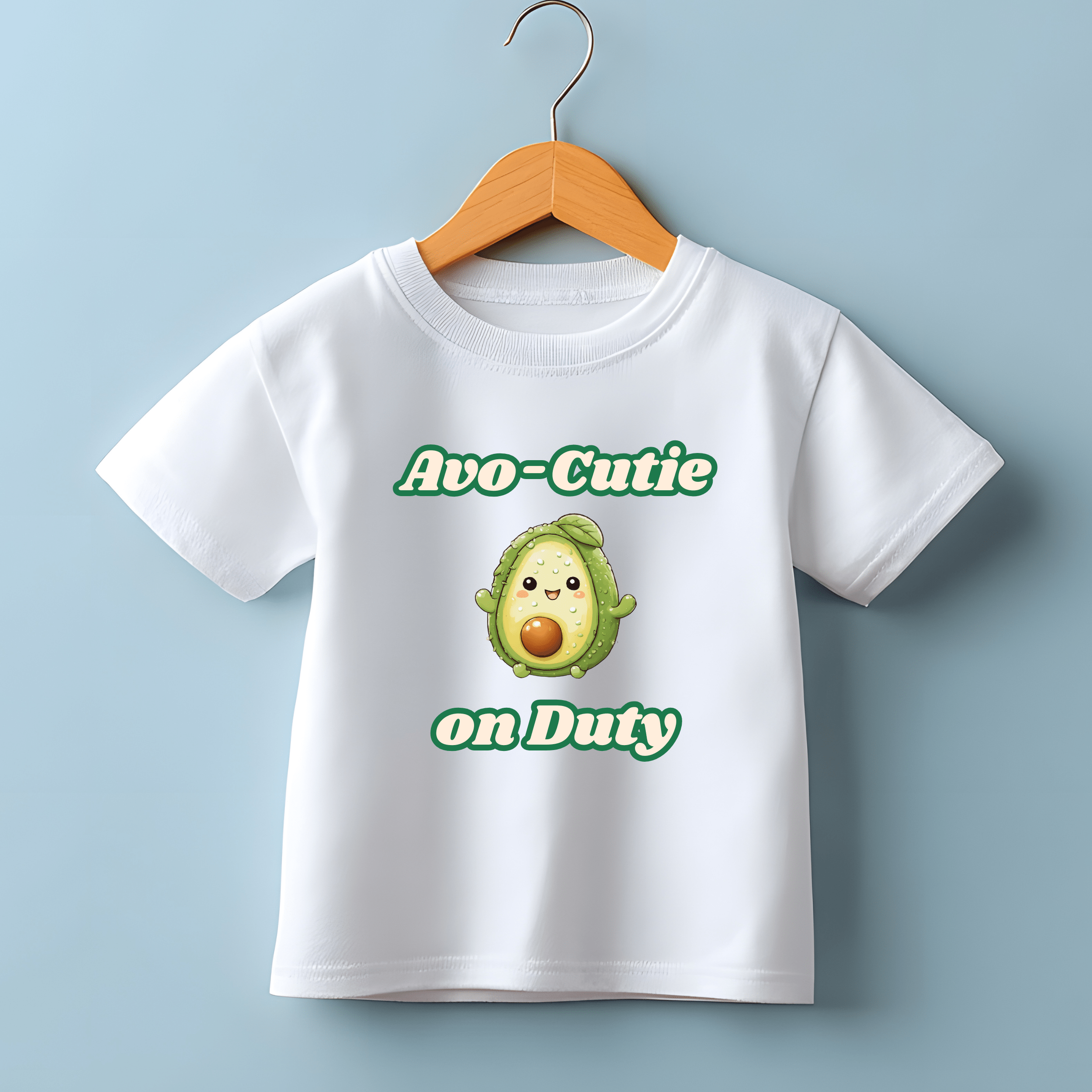 Cute avocado shirt displayed as a perfect gift for birthdays or holidays.