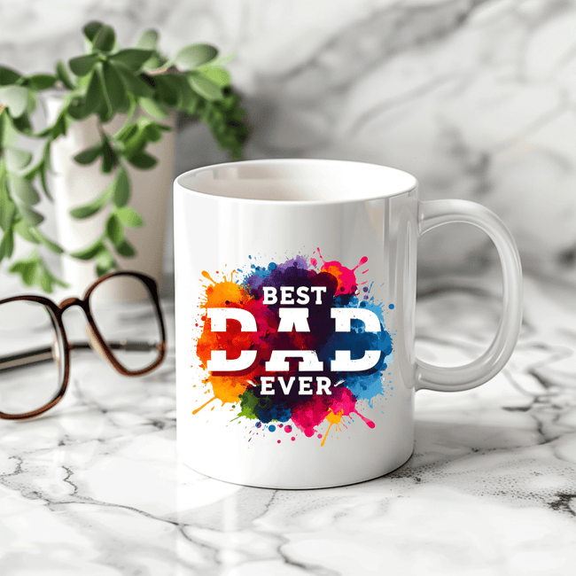 Premium dad coffee mug with vibrant multicolor design perfect for Father's Day gifts