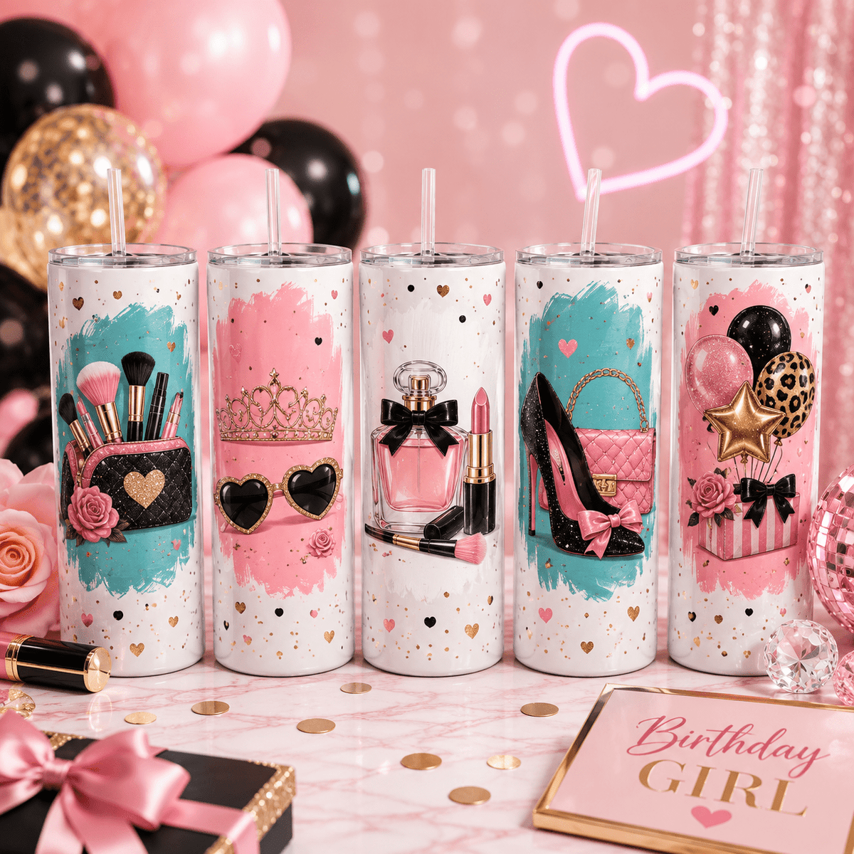 Birthday Tumbler Party Favor Bundle | Custom 20oz & 30oz Sublimation Tumblers