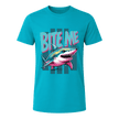 Jade Dome men’s Bite Me Shark graphic tee with colourful shark illustration and bold retro typography