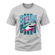 Sport Grey men’s Bite Me Shark graphic tee with bold retro ocean artwork and colourful shark illustration