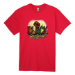 Red cotton unisex t-shirt showing Black Excellence graphic print with bold lettering.