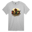 Grey unisex t-shirt displaying Black Excellence design with bold cultural graphic print.