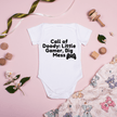 Funny baby outfit with game controller and Doody pun for baby showers