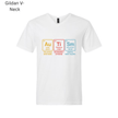 White unisex T-shirt printed with autism periodic table design showing Au, Ti, and Sm elements.