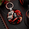 Cinema Massacre Horror Keychain | Red and Black Slasher Movie Inspired Key Ring