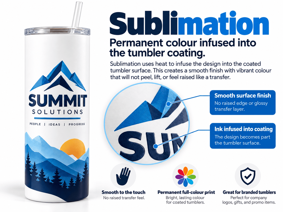 20oz Skinny tumbler wrapped in sublimation