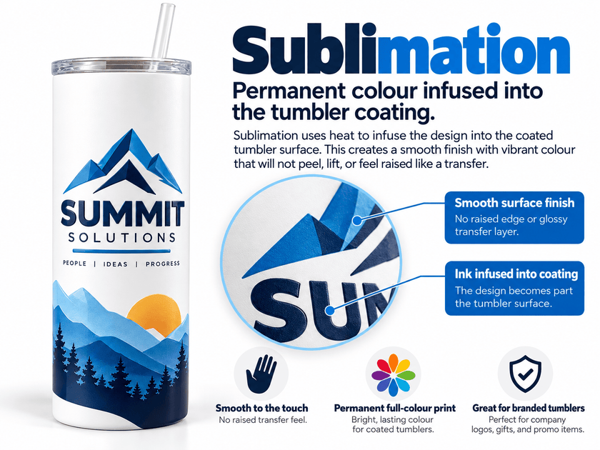 20oz Skinny tumbler wrapped in sublimation