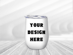 Personalized stainless steel 12oz wine tumbler featuring a custom photo design perfect for birthdays, weddings, Mother's Day and special occasions.