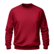 A solid dark red crewneck sweatshirt with long sleeves, ribbed cuffs, and a ribbed hem, shown against a plain white background.