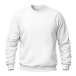 A plain white long-sleeve crewneck sweatshirt shown on a solid green background.