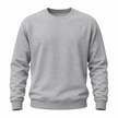 A light gray crewneck sweatshirt with long sleeves and ribbed cuffs and hem, shown on a plain white background.