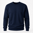 A dark navy blue crewneck sweatshirt with long sleeves and ribbed cuffs and hem, shown against a plain white background.