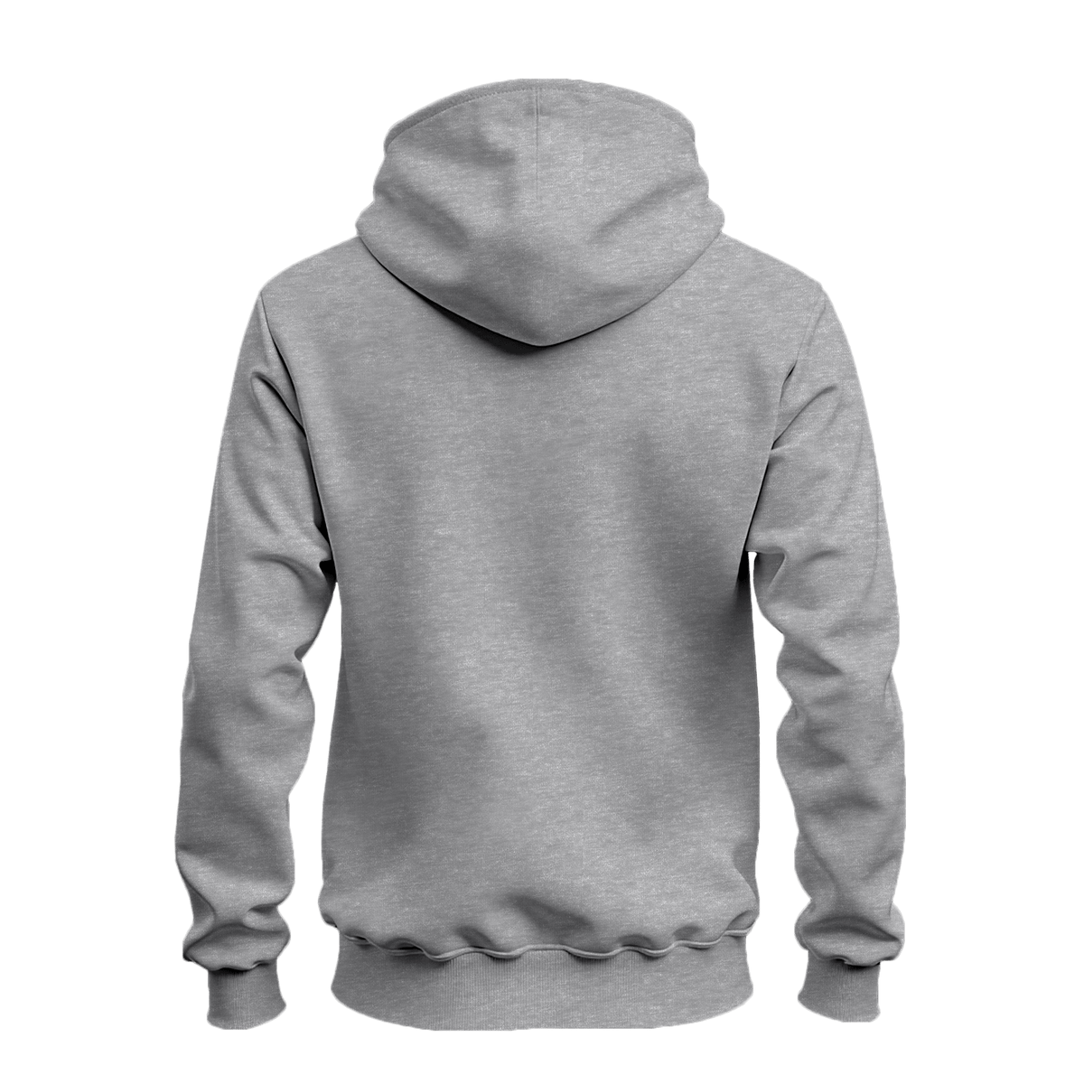 A Sport Grey pullover hoodie shown from the back, displayed on a clean white background.