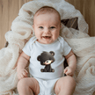 Cute Black Bear Baby Onesie | Adorable Woodland Baby Bodysuit