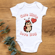 Cute little love bug baby bodysuit flat lay product image