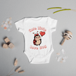 Baby shower gift onesie featuring cute ladybug character