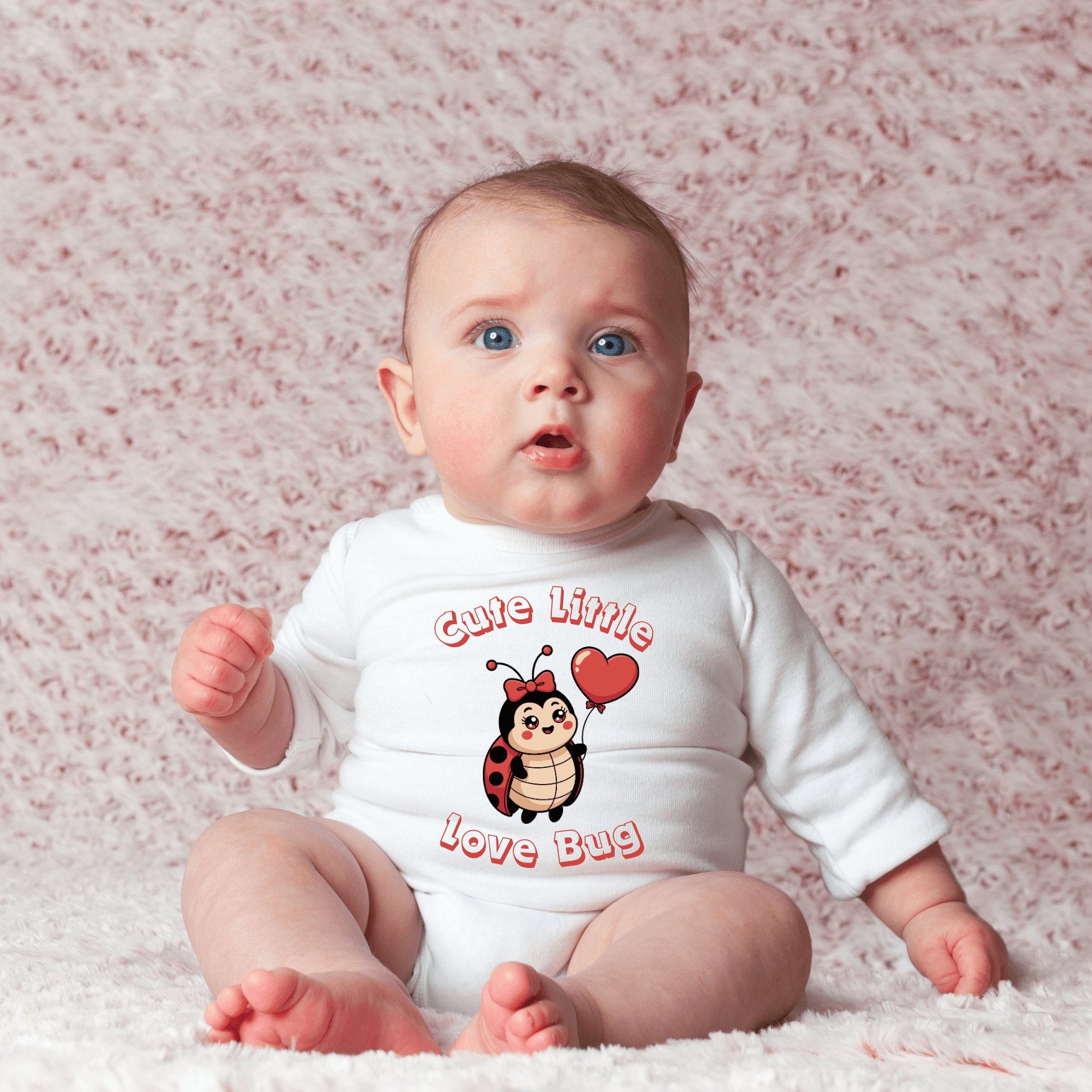 Infant Valentine outfit with adorable love themed design