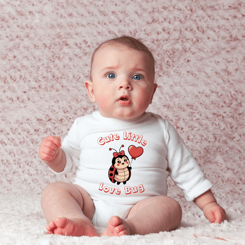 Infant Valentine outfit with adorable love themed design