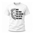 White father graphic tee with lion illustration and inspirational Dad quote design