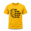 Yellow Dad lion shirt with motivational family inspired graphic and premium print design