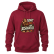 Cardinal Red Don’t Be An Assquatch hoodie featuring humorous Sasquatch artwork and outdoor inspired graphic details.