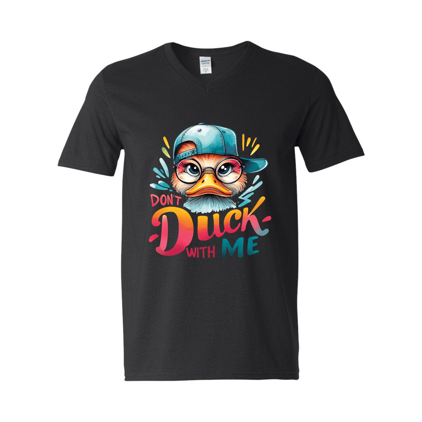 Don’t Duck With Me humor shirt with cartoon duck wearing cap