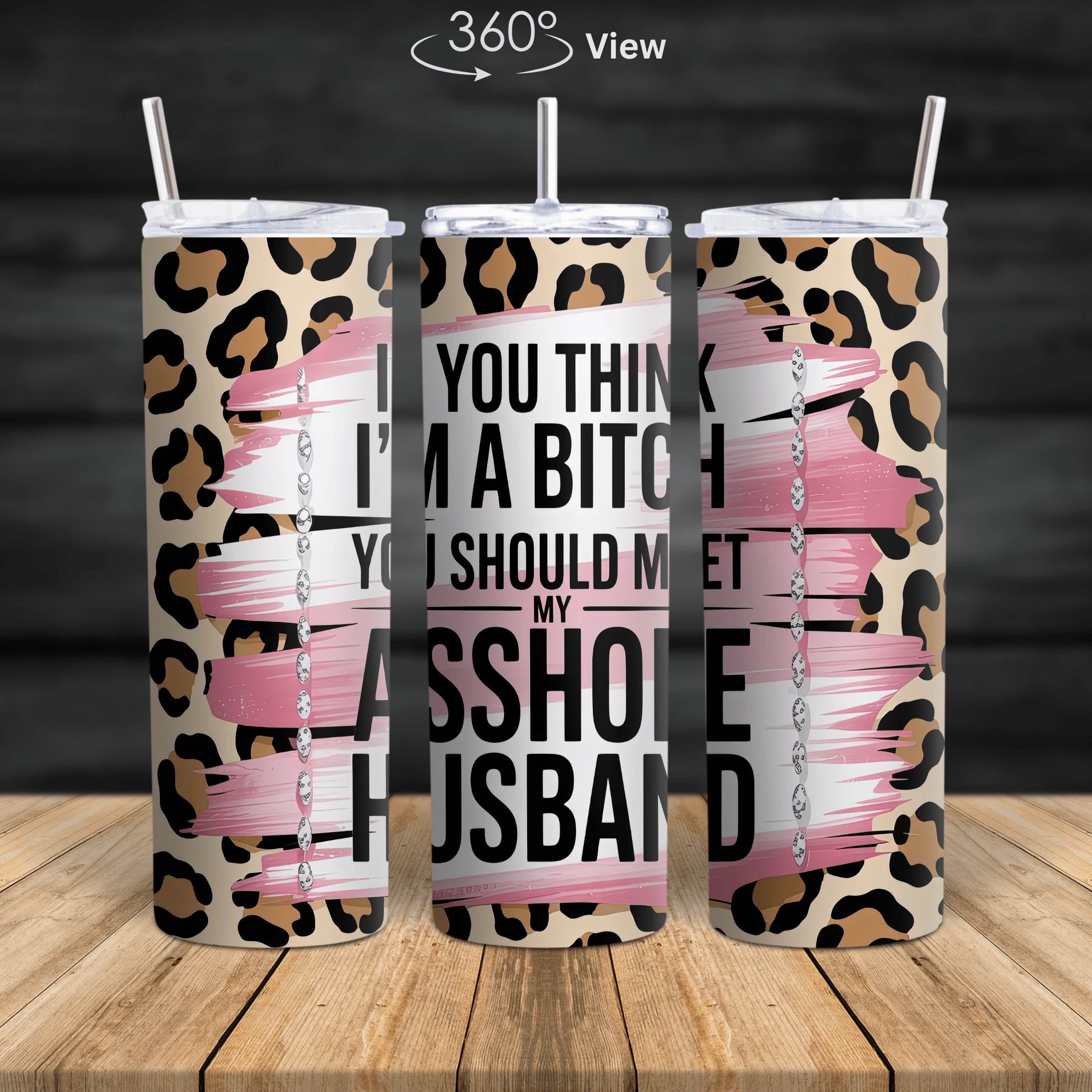 Leopard print sarcastic stainless steel tumbler 