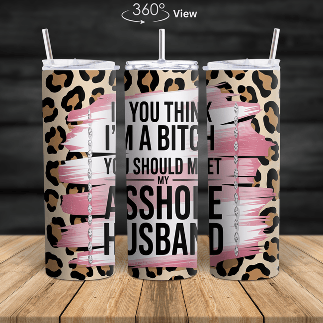 Leopard print sarcastic stainless steel tumbler 