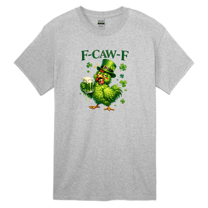 grey funny chicken shirt with beer and shamrock st patricks design
