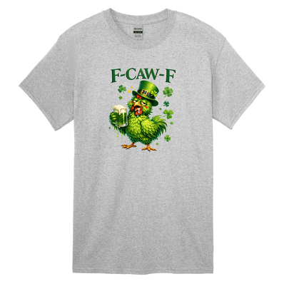 grey funny chicken shirt with beer and shamrock st patricks design