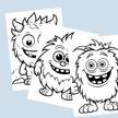 Printable monster coloring book with 40 fuzzy creature pages for boys and girls. Fun kids’ activity pack
