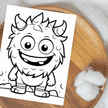 Digital download of 40 cute fuzzy monster coloring sheets for kids. Includes funny cartoon creatures and silly monsters.