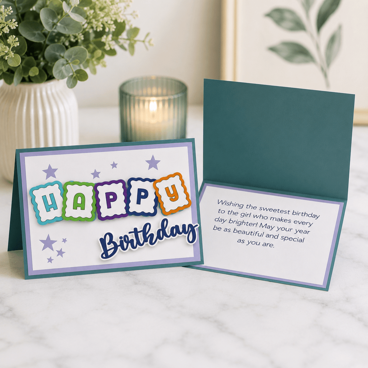 Carte de vœux d'anniversaire faite à la main | Carte d'anniversaire colorée et superposée avec message sincère