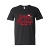Cute dog-themed Christmas tee with Happy Pawlidays text and holiday graphics.