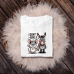 Humorous graphic tee with cartoon mouse and donkey illustration saying ‘I Don’t Give A.’ Trendy unisex funny shirt.