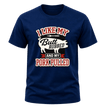 Navy men’s BBQ graphic T shirt featuring a funny I Like My Butt Rubbed And My Pork Pulled quote with bold pig artwork.