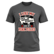 Charcoal Grey barbecue T shirt with funny pork pulled quote, bold graphic print, and casual cookout style.
