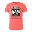 Coral Silk BBQ graphic tee with playful pork humor, pig artwork, and bold lettering for meat smoker enthusiasts.