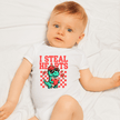 Baby shower gift idea dinosaur baby onesie with heart design